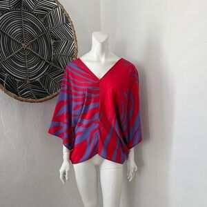 Saks Fifth Avenue Red and Purple Blouse